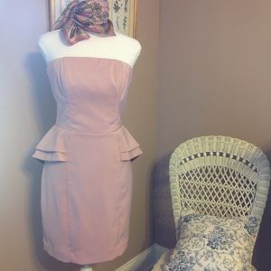 H&M soft rose pink strapless dress.